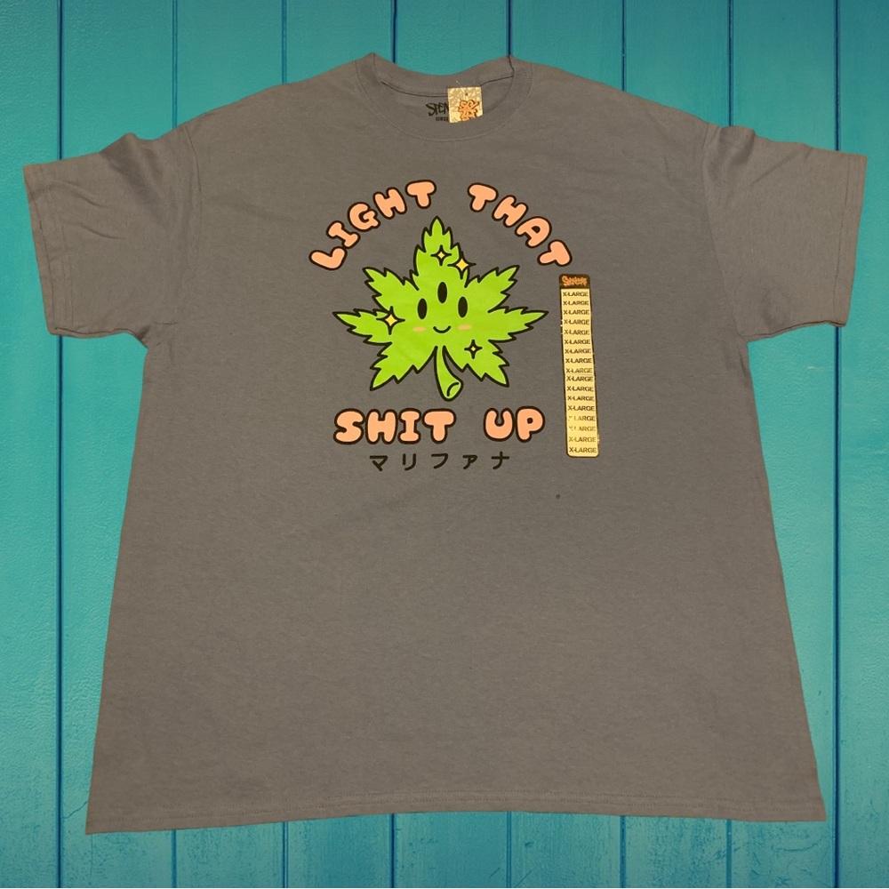 420 Light it Up Stoner smoking Anime Cute Leaf Shirt Spencer’s BOTDF Scene Emo